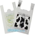 100%Biodegradable and Compostable T-Shirt Bags/Vest Carrier PE Plastic resuable