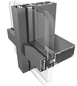 High Security Aluminium Curtain Wall , Flexible Convenient Steel Curtain Wall