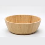 Natural living decorative unique bamboo wood salad bowl with 2 server utensils