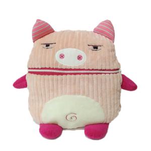 Wholesale Pink Pig Hand Pillow Zipper Mouth Corduroy Plush Toy ISO9001 from china suppliers