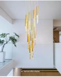 Modern LED Crystal Chandeliers gold Loft Staircase Indoor hotel large chandelier