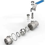 Floating Ball Valve DN8-DN100 Pn16 Bsp Stainless Steel 1PC 2PC 3PC Female Thread