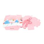 Pink Cardboard Toy Box Customized Size With Cartoon Snowman Pattern