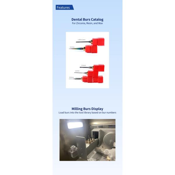Dry Milling Dental Milling Burs DLC CAD CAM Axis Burs For Dentistry