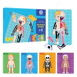 48Pcs Kids Magnetic Puzzles Human Anatomy Puzzle Montessori Body Parts Jigsaw