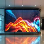 Indoor Bendable Glass Curtain Wall Transparent LED Display 80% Light Transmittan