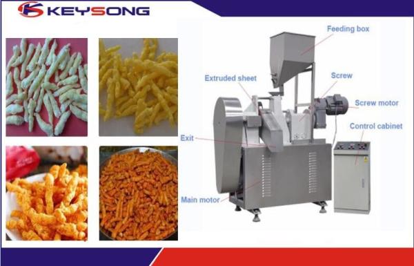 Fried Kurkure Cheetos Snacks Food Extruder Making Machinery Large Output