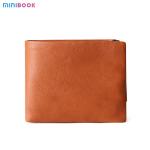 Anti-Theft Minibook Men'S Genuine Leather Wallet With RFID Technology And Small