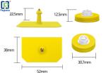 Yellow Color RFID Livestock Tags EID Swine / Pig Female Tags Square Shape OEM