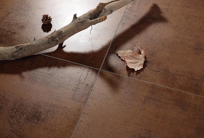 Metallic Rust Rustic Glaze Ceramic Tiles Floor Tiles For Living Room 24"X24" Size Rust Color