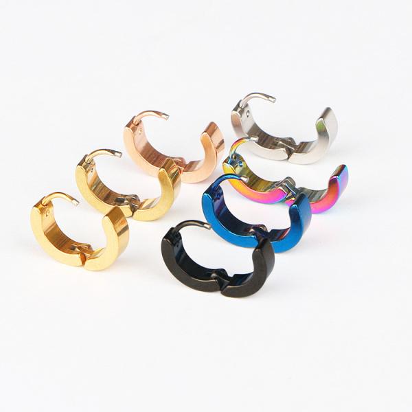 Hot Sale stainless steel earrings women black hoop earrings for girl or boy
