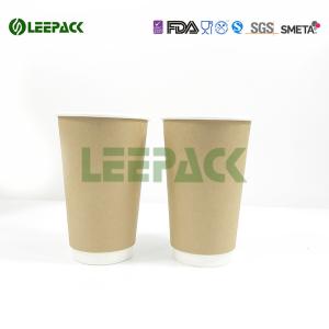 Wholesale Double Wall Customized Kraft Paper Cups Small/Medium/Large Size For Coffee Wholesale from china suppliers
