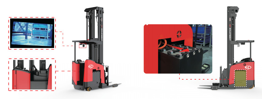 EP Electric Stacker Handling Trucks 1.5T Lifting Height 6500-10700mm With Li Ion Battery