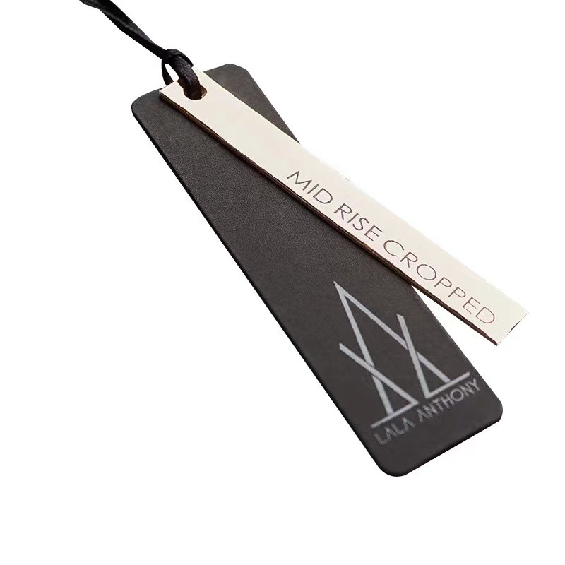 White Round Two Pieces Marble Gilded Coated Paper Hang Tags For Clothing Logo