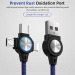 3.3 Ft Nylon Braided 5000 Times 8 Pin 3A USB 2.0 Cable