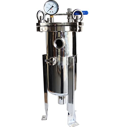 3 Bag Filter Stainless Steel Filter Housing with 1" NPT In/Out and 120 PSI Weighing 62KG
