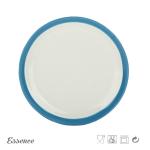 Round Glossy Color Porcelain Dessert Plates, 8 Inch White Stoneware Dishes