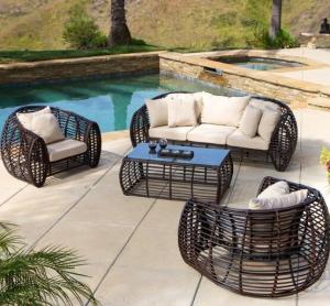 Wholesale Poly Rattan wicker patio Backyard Sofa sets Leisure Aluminium Outdoor Garden sofa furniture from china suppliers