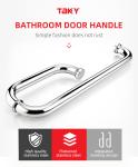 Customization Aluminium Shower Screen Glass Door Handle with 0.5mm Thickness and