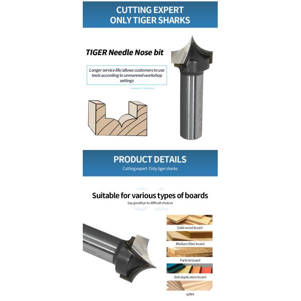 6mm Woodworking Tiger Router Bits 1 Flute Tungsten Carbide Mill
