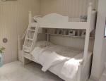 Modern Simple Two Levels Childrens Single Beds With Ladder And Cabinet
