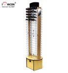 Wood Base Rotating Sunglasses Display Case , Floor Standing Sunglasses Display