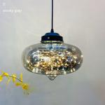 Diameter 25 / 28CM Luminous Flux 110lm Glass Pendant Light For Wedding