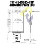 4.3 Inch Resistive Touch Screen Module 480X800 TFT LCD Display Manufacturer