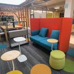 Modern Office Waiting Area Sofa Colorful Fabric High Back Office Sofa