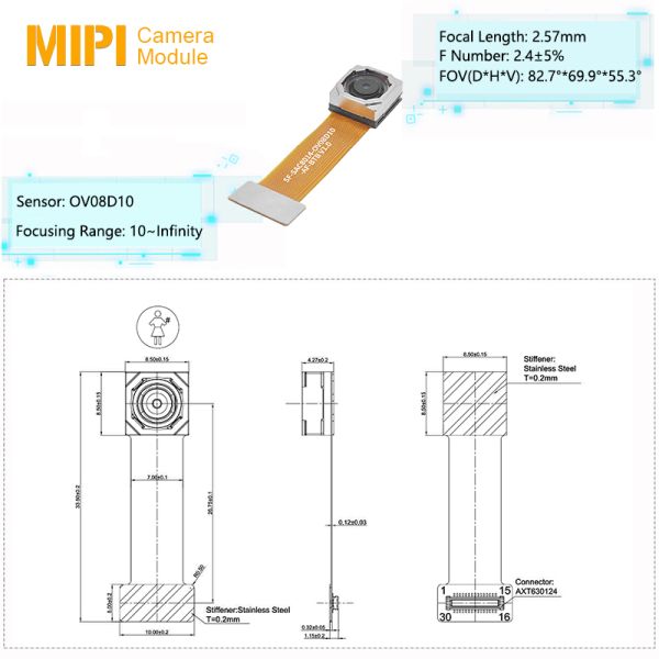 Low Light 4K OmniVision OV08D10 Sensor FPV Auto Focus MIPI Camera Module