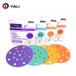 6 Inch 17 Holes PET Film Round Sandpaper Sandpaper Set Hook And Loop Sanding