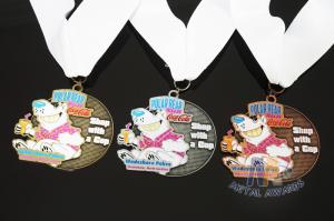 Wholesale Soft Enamel Sports Medals And Ribbons With Black Nicekl Plating , Sublimated Ribbon from china suppliers