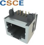 Half Shielded RJ45 Single Port 8P8C Right Angle Blue / Yellow / Black Color