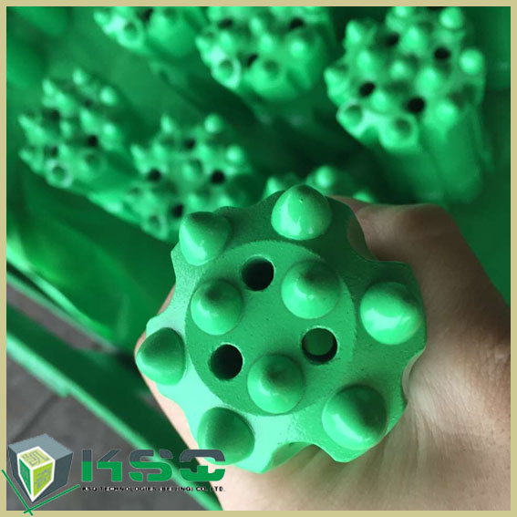 Dome Carbide Tipped Button Drill Bit For Metal Ore Mining Green Forging