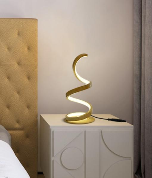 New Simple Gold Spiral Acrylic Metal Bedroom Bedside Hotel Luxury Decorative