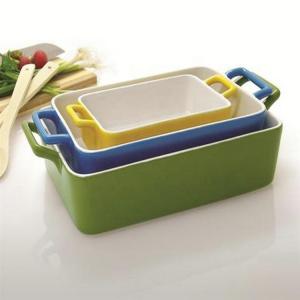 China Microwave Safe Stoneware Ceramic Bakeware Sets Eco Friendly With Handle on sale