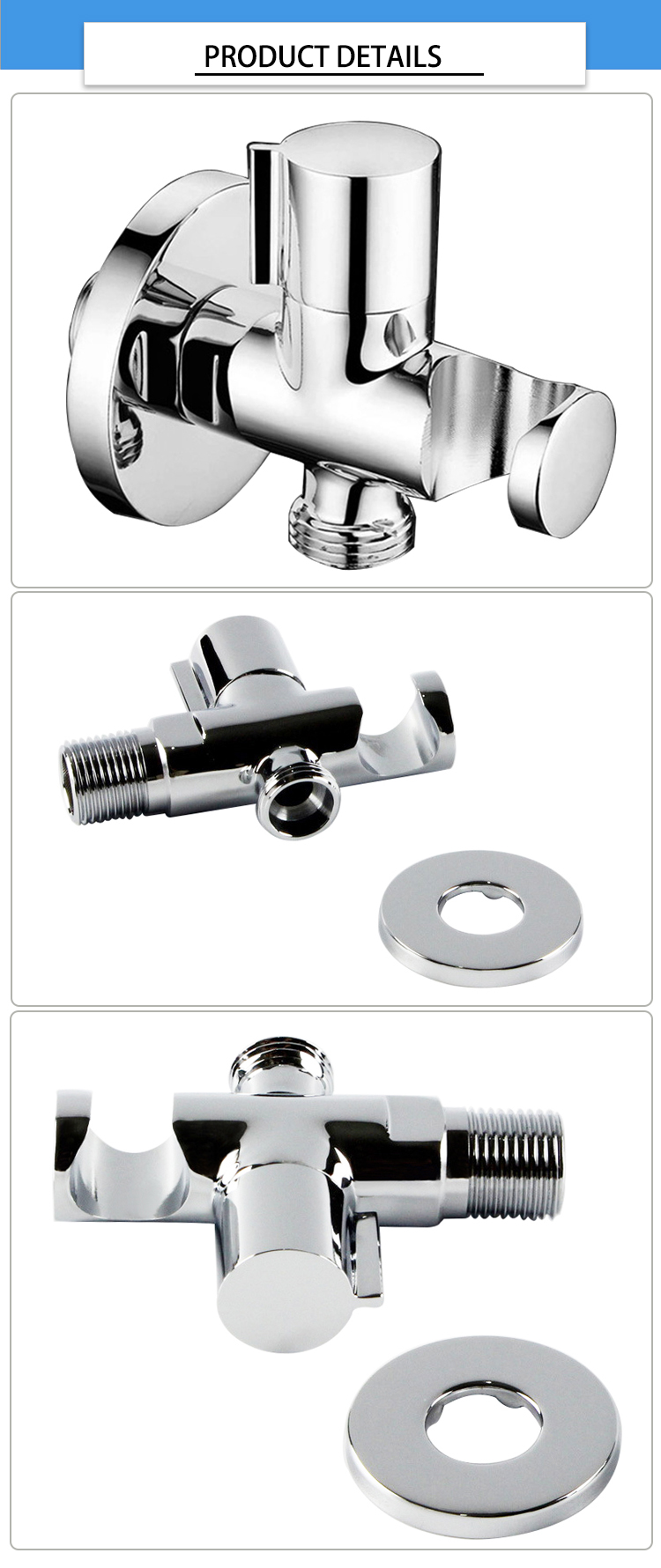 1/2 Shattaf Valve Wall Shower Mixer Taps With Hand Shower Holder