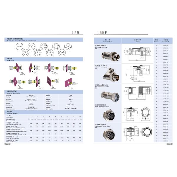 Circular Aviation Connectors Solder Panel Mount Socket PCB Male Female Connectors