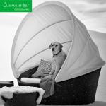 Aluminum Frame Outdoor Rattan Woven Round Bed for Modern Garden Courtyard Pool