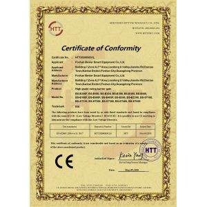 Foshan Bester Access Control Smart Equipment Co.,Ltd Certifications
