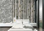 Grey birch tree home 3d wallpaper / no toxic Living Room Wallpaper Heat
