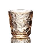 Free Sample Glacier Pattern Wine Glass Tumbler Frosted Pink Color Whiskey Glass