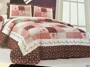 Wholesale Burgundy Color Home Bed Quilts Modern Technics With Matched Printed 240x260cm from china suppliers