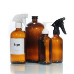 Custom Label Cosmetic Lotion Bottle 4 Oz Amber Boston Round