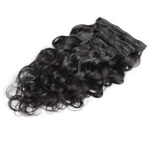 Wholesale Clip In Human Hair Extensions Body Wave 1B Color 7 Pieces Set Can Be Straighten No Shedding from china suppliers
