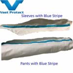 Hooded Breathable Disposable White with Blue Tape Micro Film Suit 202 X 128cm