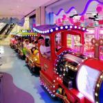Kids Tourist Amusement Train Rides Fiberglass Material With Cartoon Shape