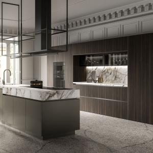 Wholesale Large Style Complete Custom Kitchen Cabinet Set Island Kitchen Furniture Lacquer Finish Wooden Kitchen Cupboard For Villa from china suppliers