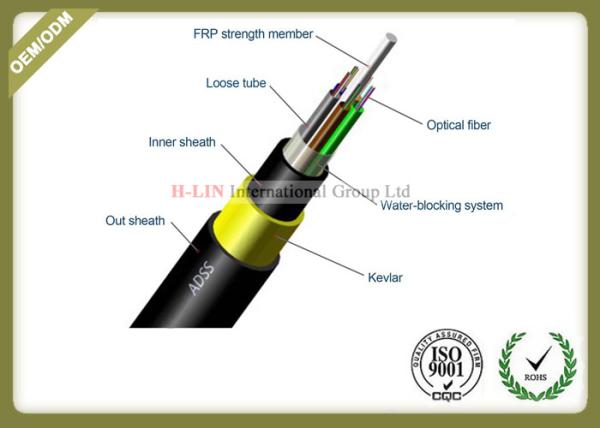 12 Core Outdoor Fiber Optic Cable All - Dielectric Self - Supporting With Non -