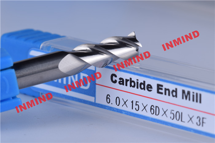 HRC50 Aluminum End Mill Cutter / Hss End Mill Bright Surface 6mm 8mm 3 Flute